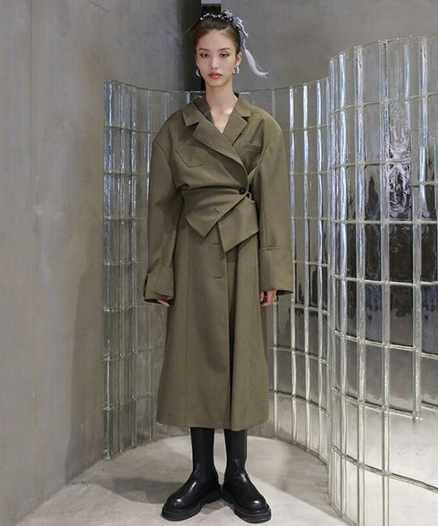 Asymmetric Belted Coat